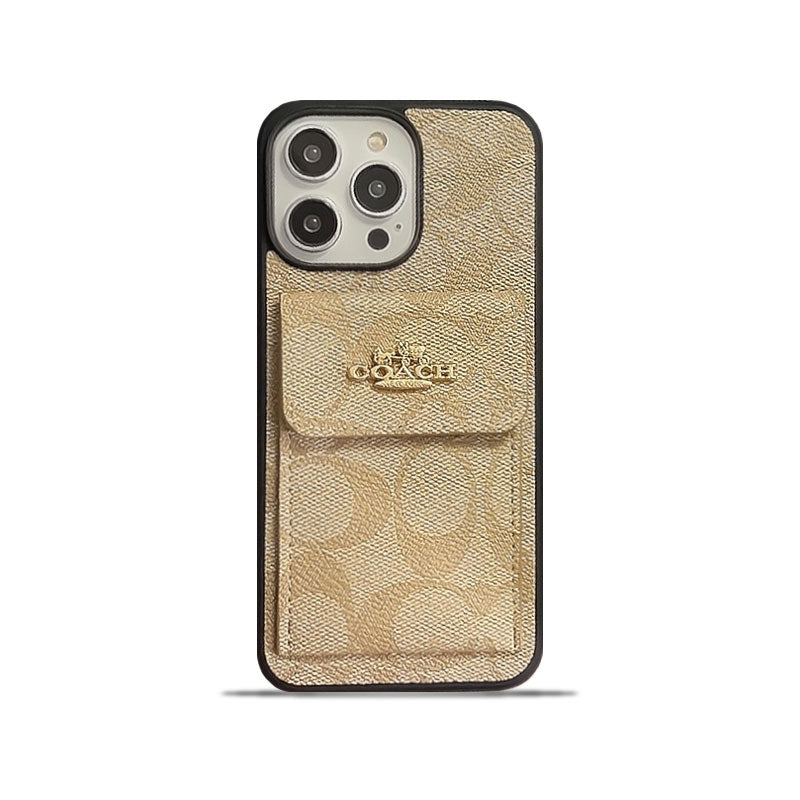 Coach iPhone Case με καφέ πορτοφολιού CARD -SZK240425