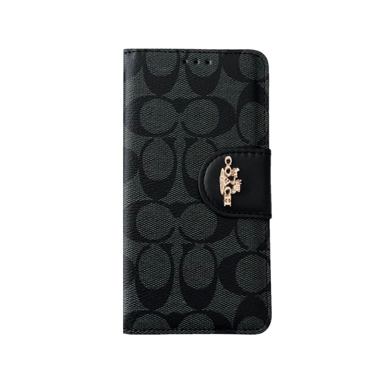 Coach iPhone tok bőr flip tok a kártyatartóval fekete-PTK241622