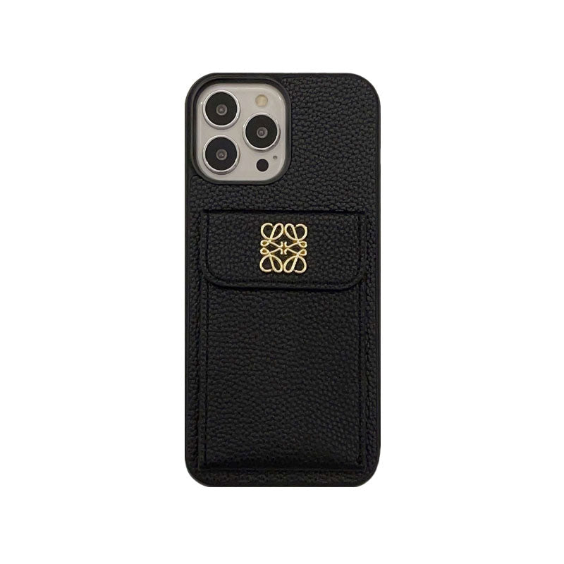 Carcasă iPhone Loewe cu suport pentru card Black-QBK240603