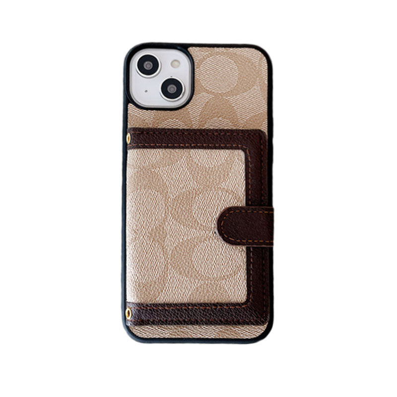Trener iPhone Case z portfelem i paskiem Crossbody White -xK240402