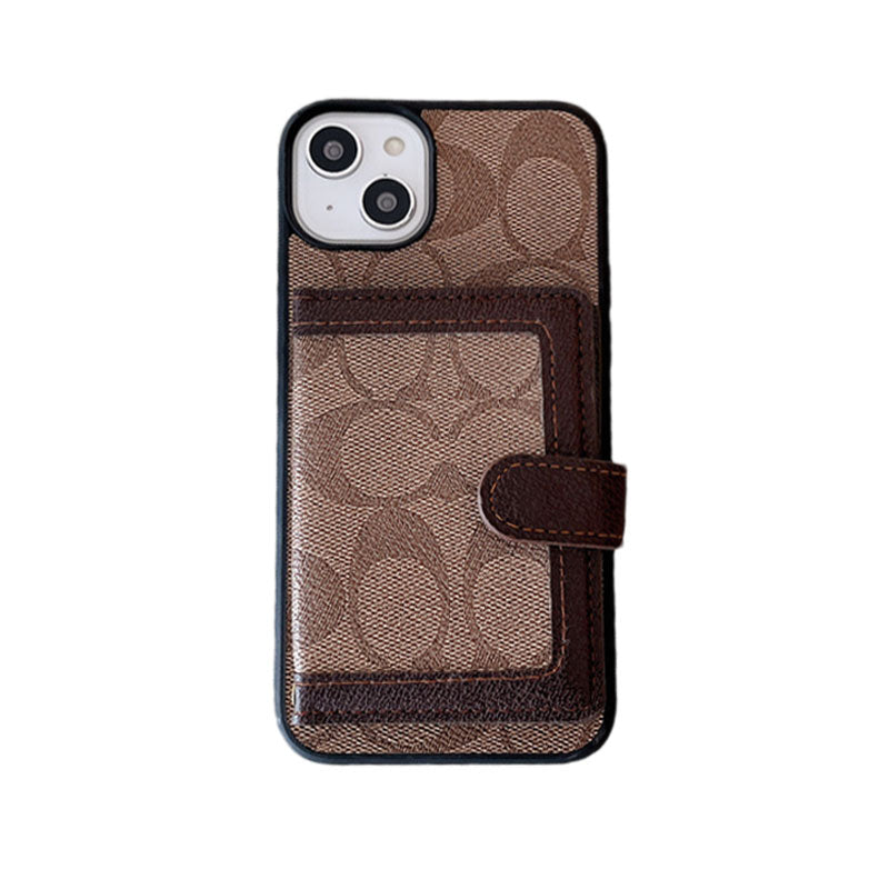 Trener iPhone Case z portfelem i paskiem Crossbody White -xK240402