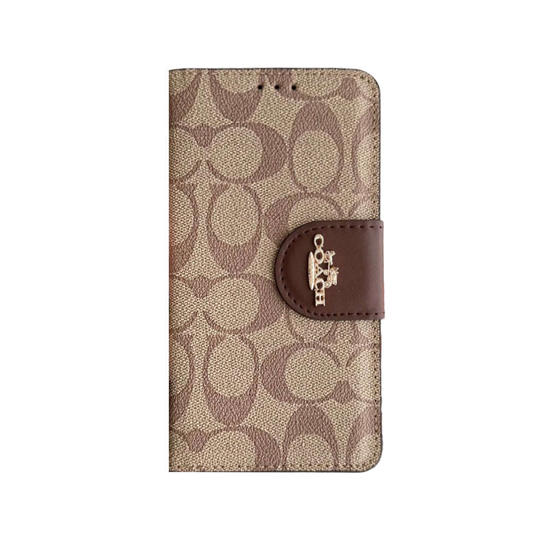 Coach iPhone tok bőr flip tok a kártyatartóval fekete-PTK241622