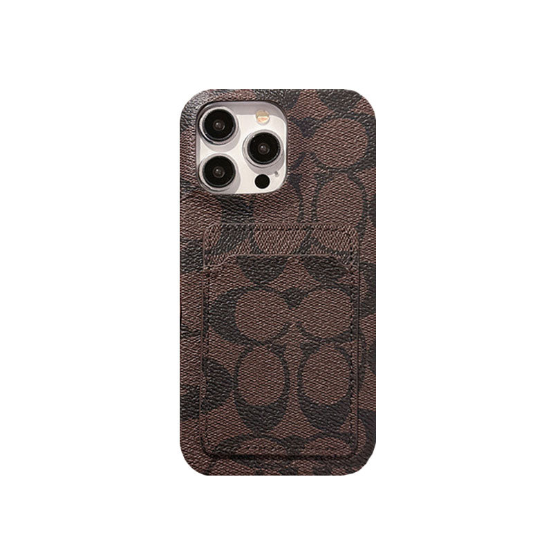 Klassischer Coach iPhone Hülle mit Kartenhalter White -JQB240330