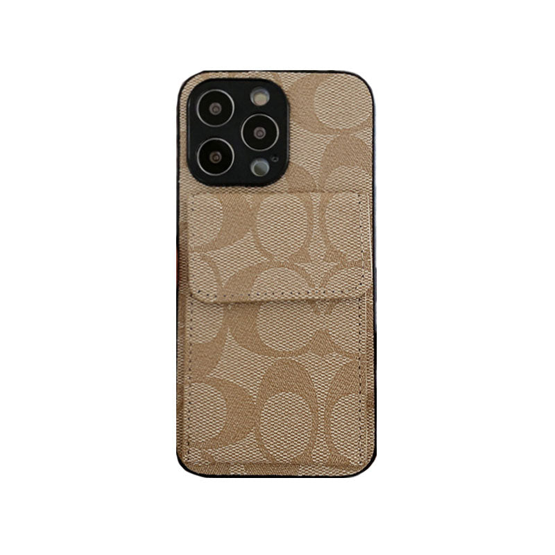 Trener iPhone Case z portfelem ciemnobrązowy-HP240513
