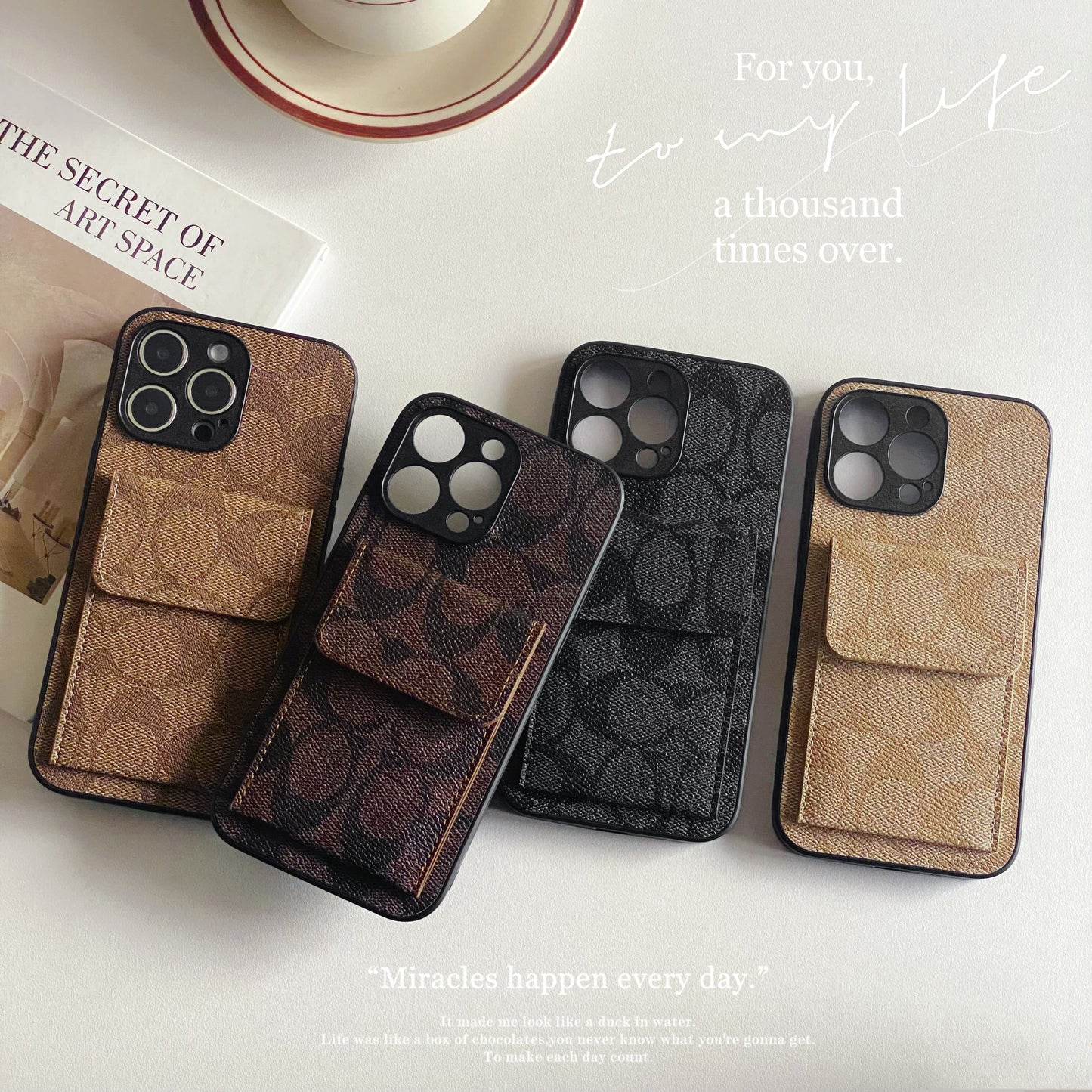 Coach iPhone tok a Wallet Black-HP240513 pénztárcájával