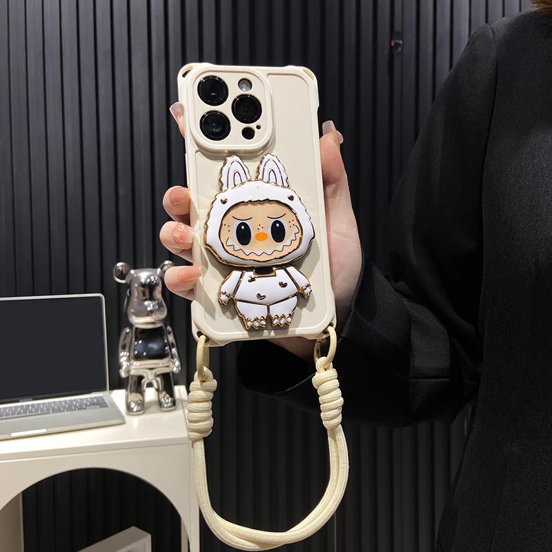 Hard Shell Labubu Mirror Kickstand iPhone Case - Rotatable Mirror | Stødfast design