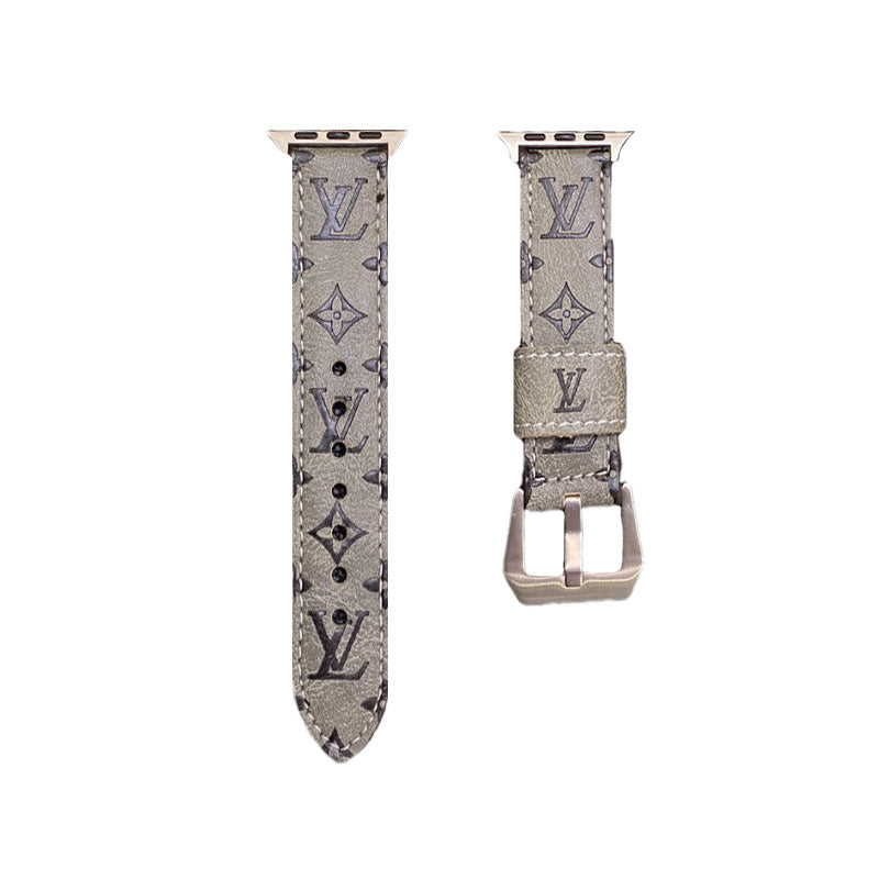 Lærmonogram Apple Watch Bands Leather Blue-Yh24422