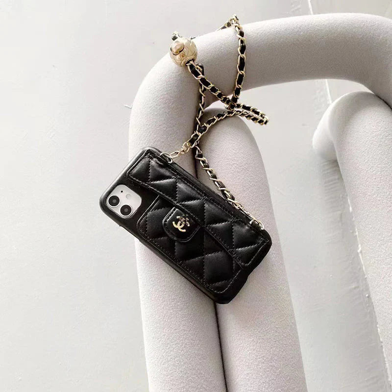 Luxus pénztárca iPhone tok kézi /kereszttestlánccal