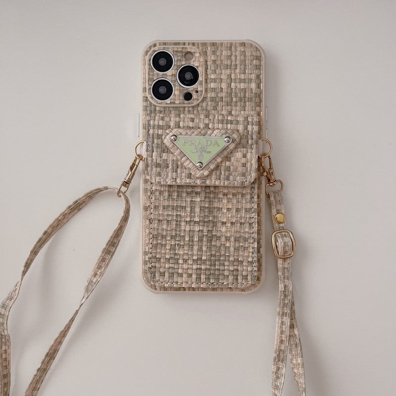 حقيبة بطاقة PRA نسج Crossbody iPhone