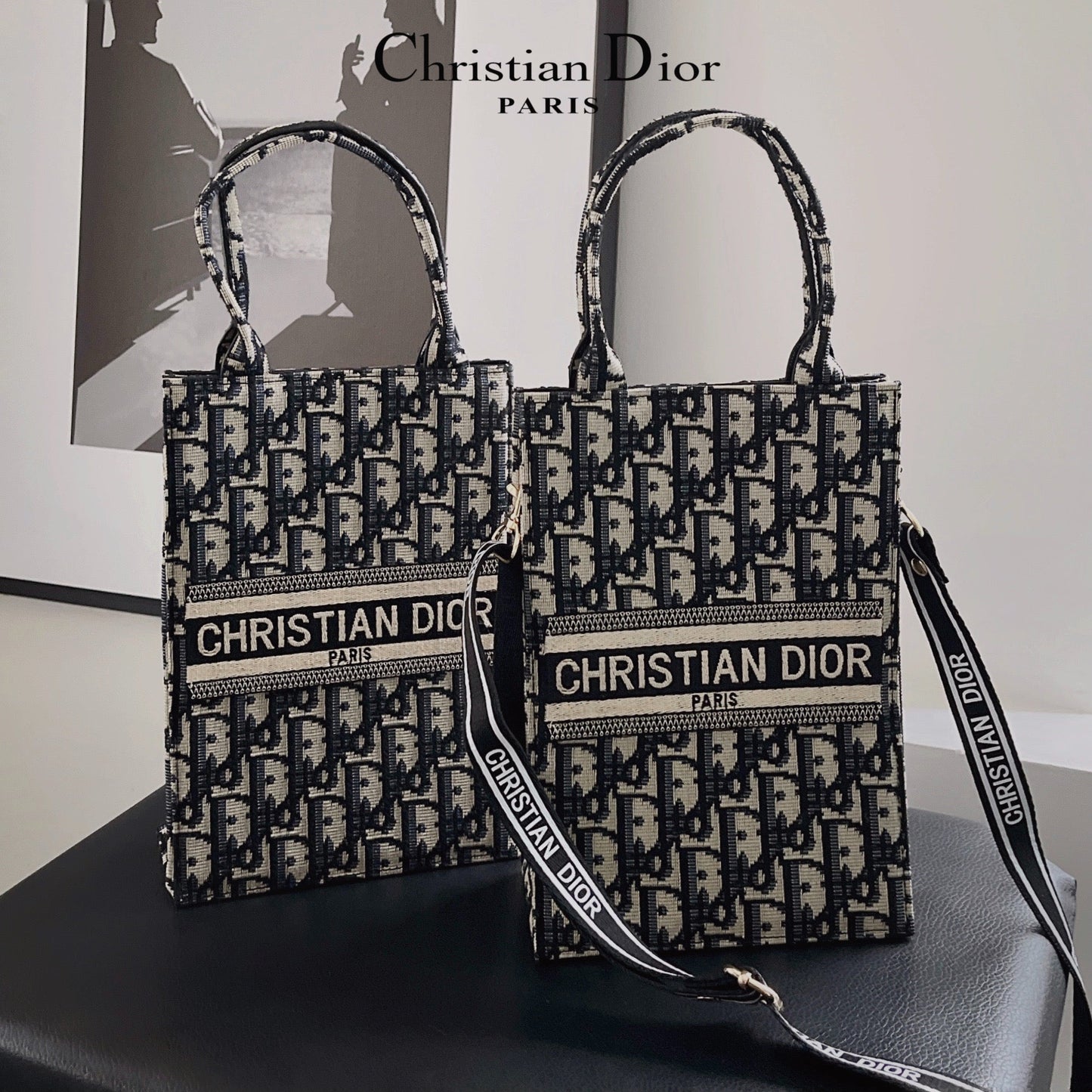 Klassisk totepose med stropp for crossbody