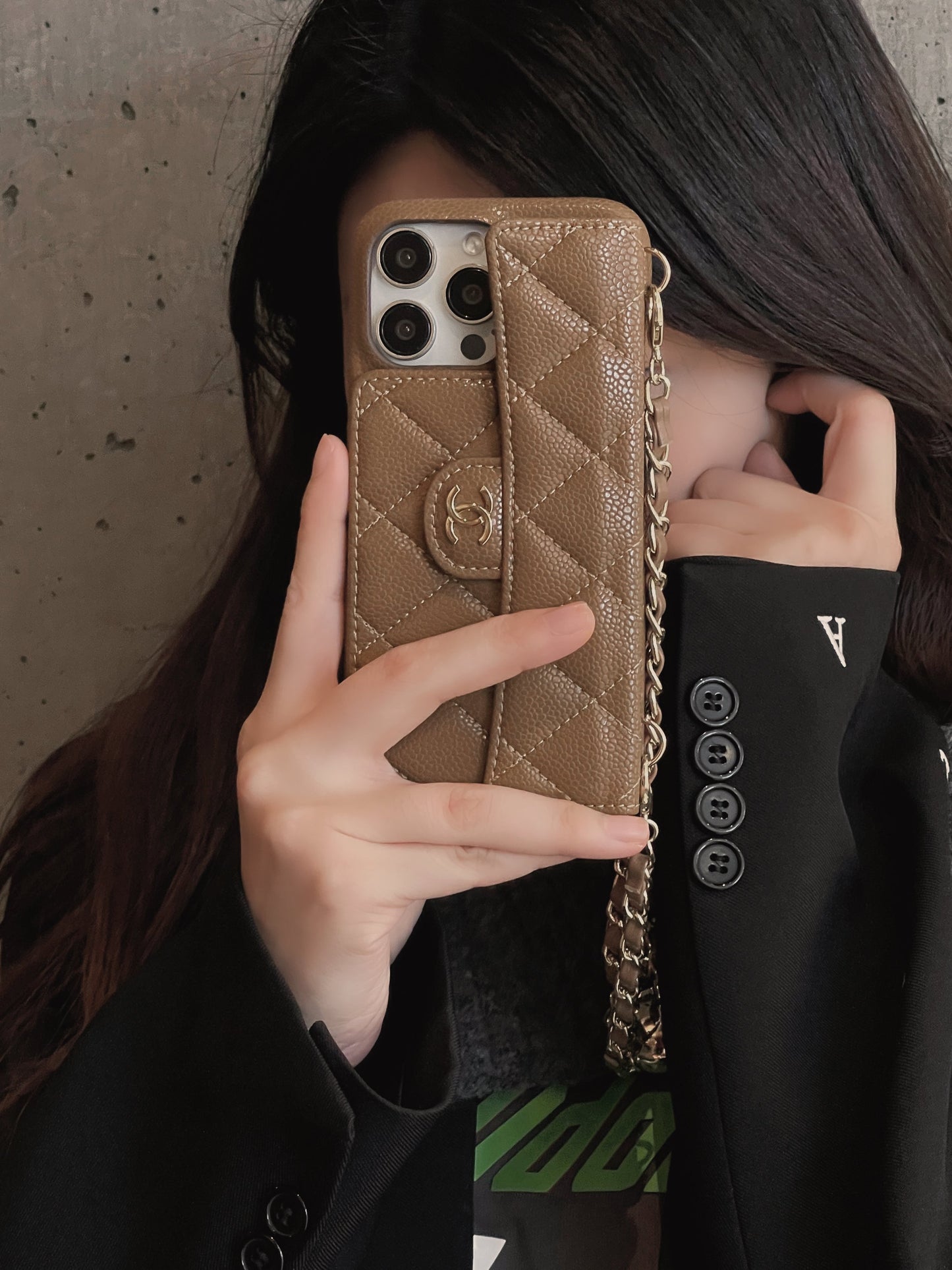 Luxus pénztárca iPhone tok kézi /kereszttestlánccal