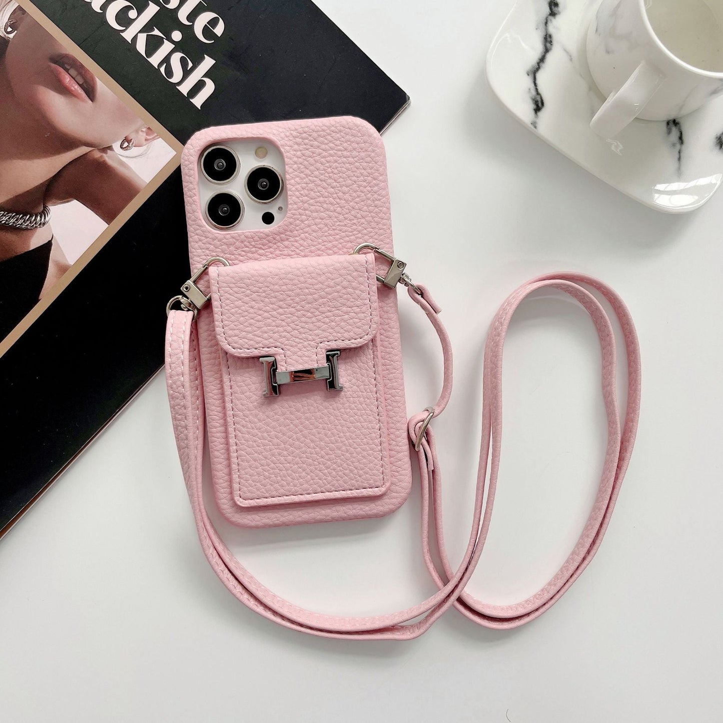 H kártya tartó bőrlánc iPhone tok