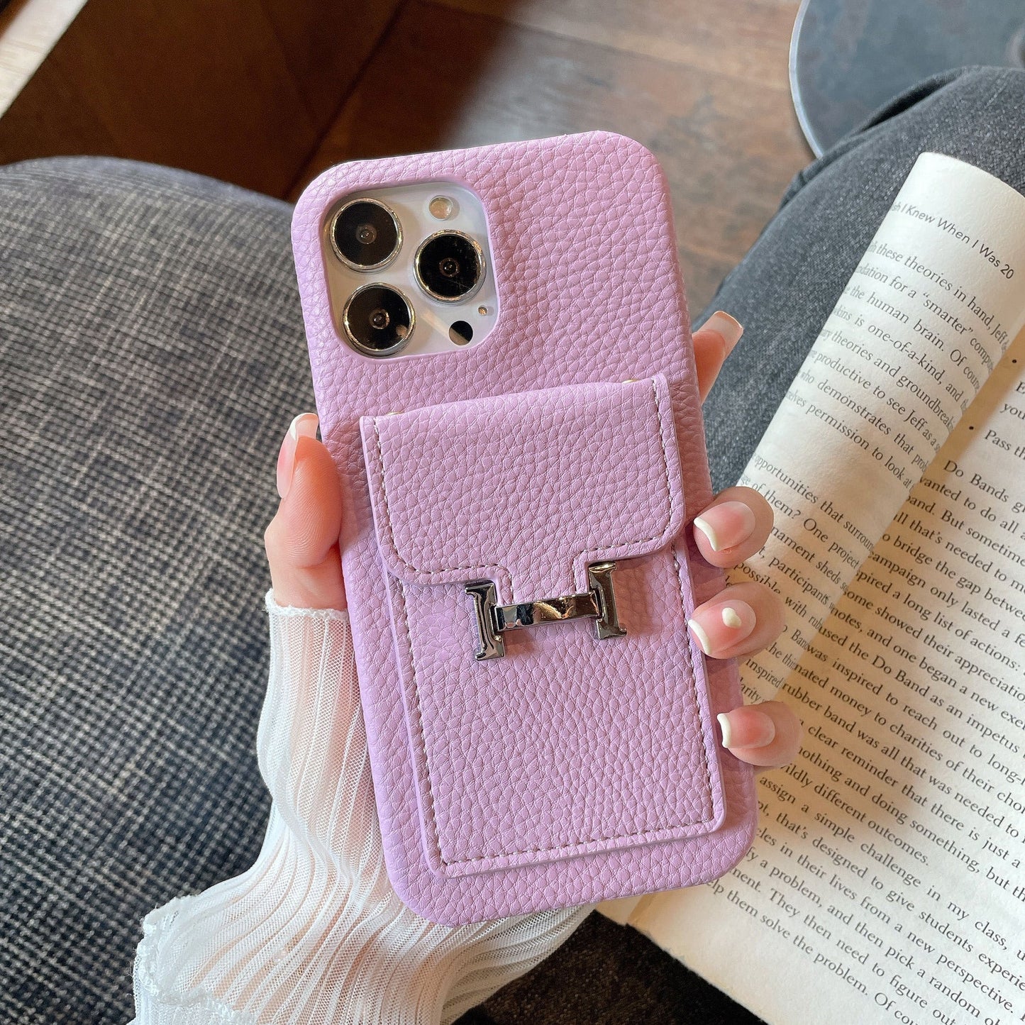H kártya tartó bőr iPhone tok