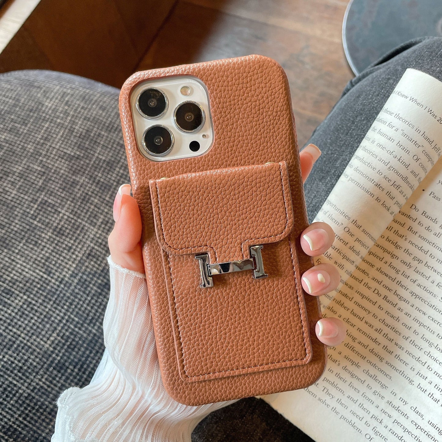 H kártya tartó bőr iPhone tok