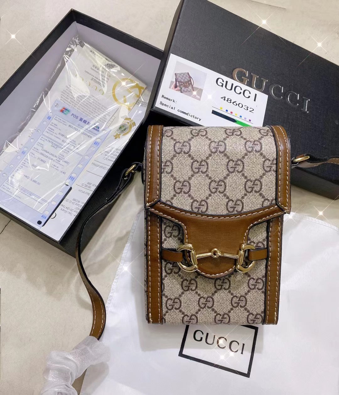 GG Crossbody skinnveske