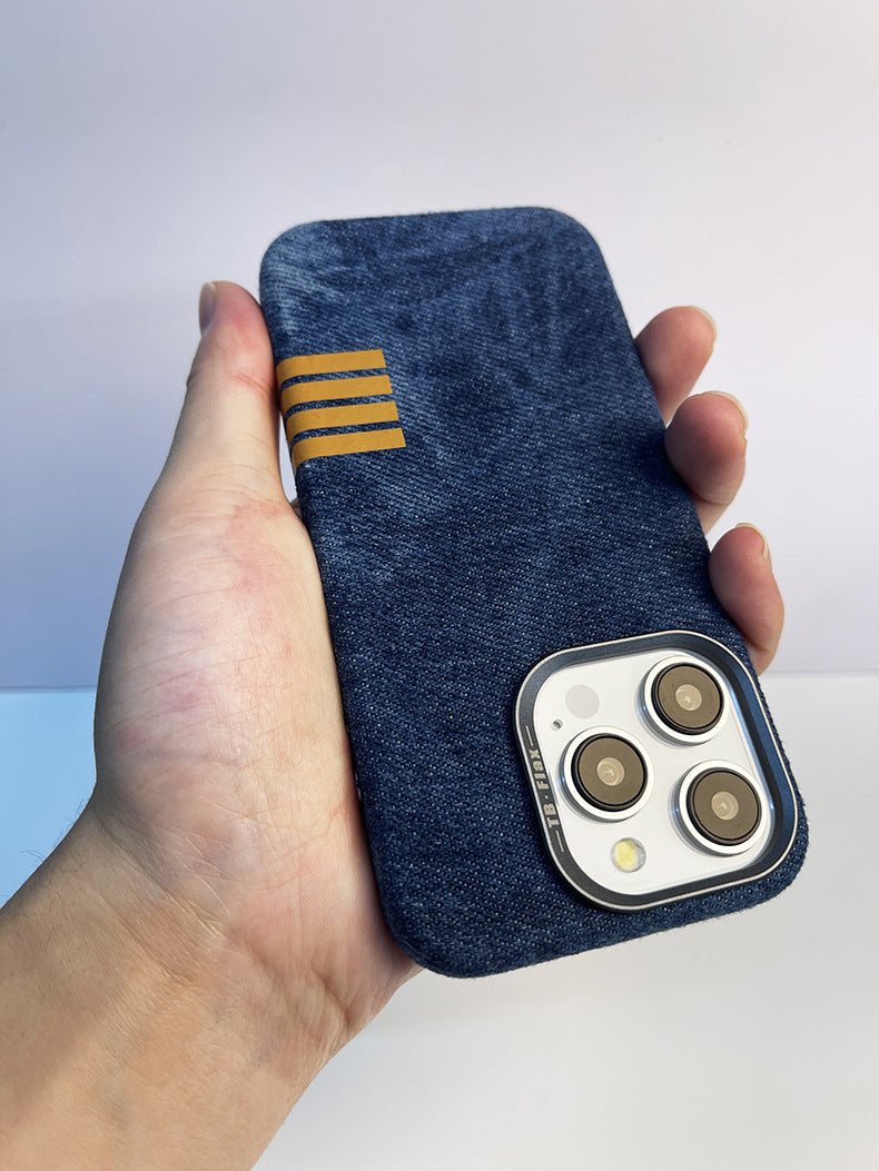 Premium vintage linned stof magnetisk telefon taske til iPhone
