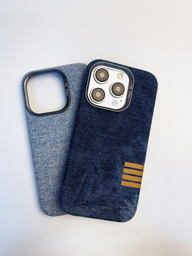Premium vintage linned stof magnetisk telefon taske til iPhone