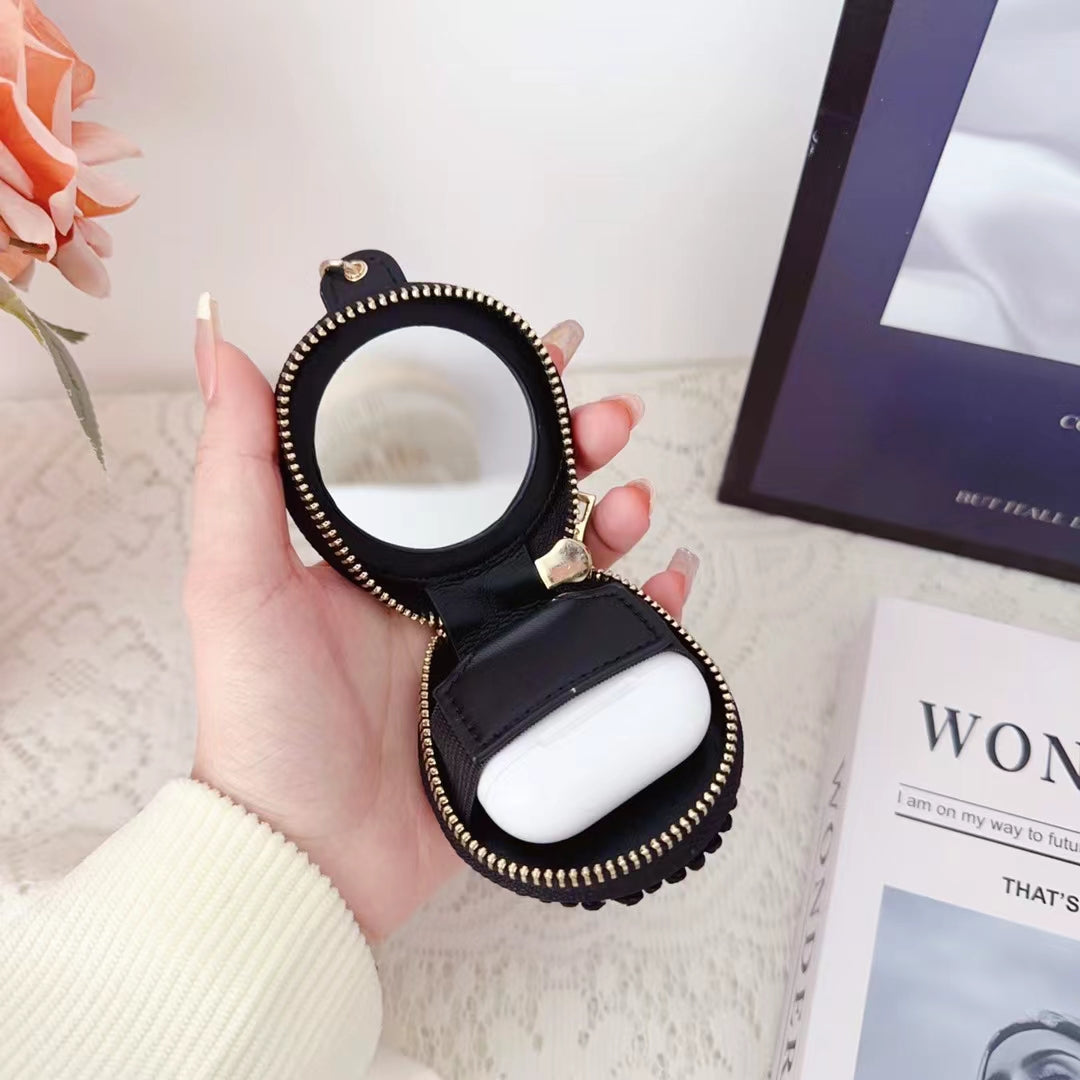 Luksus Chanel Airpods sag med spejl