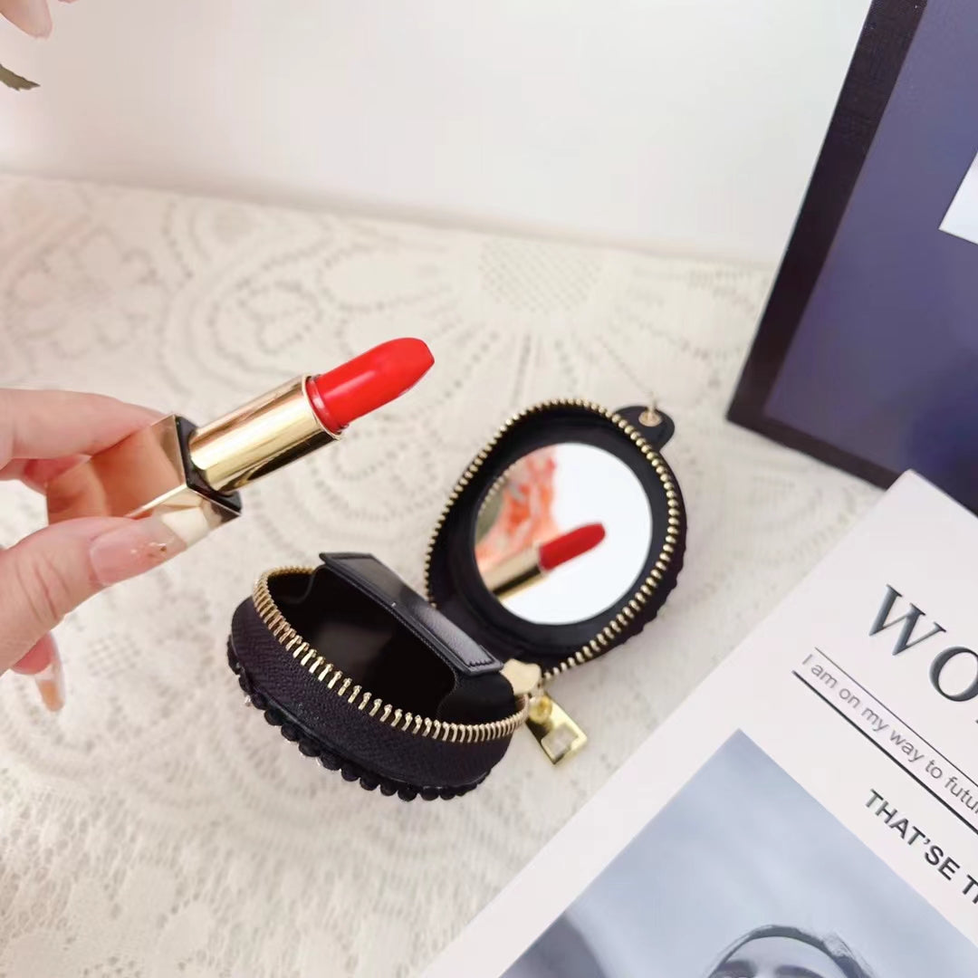 Luksus Chanel Airpods sag med spejl
