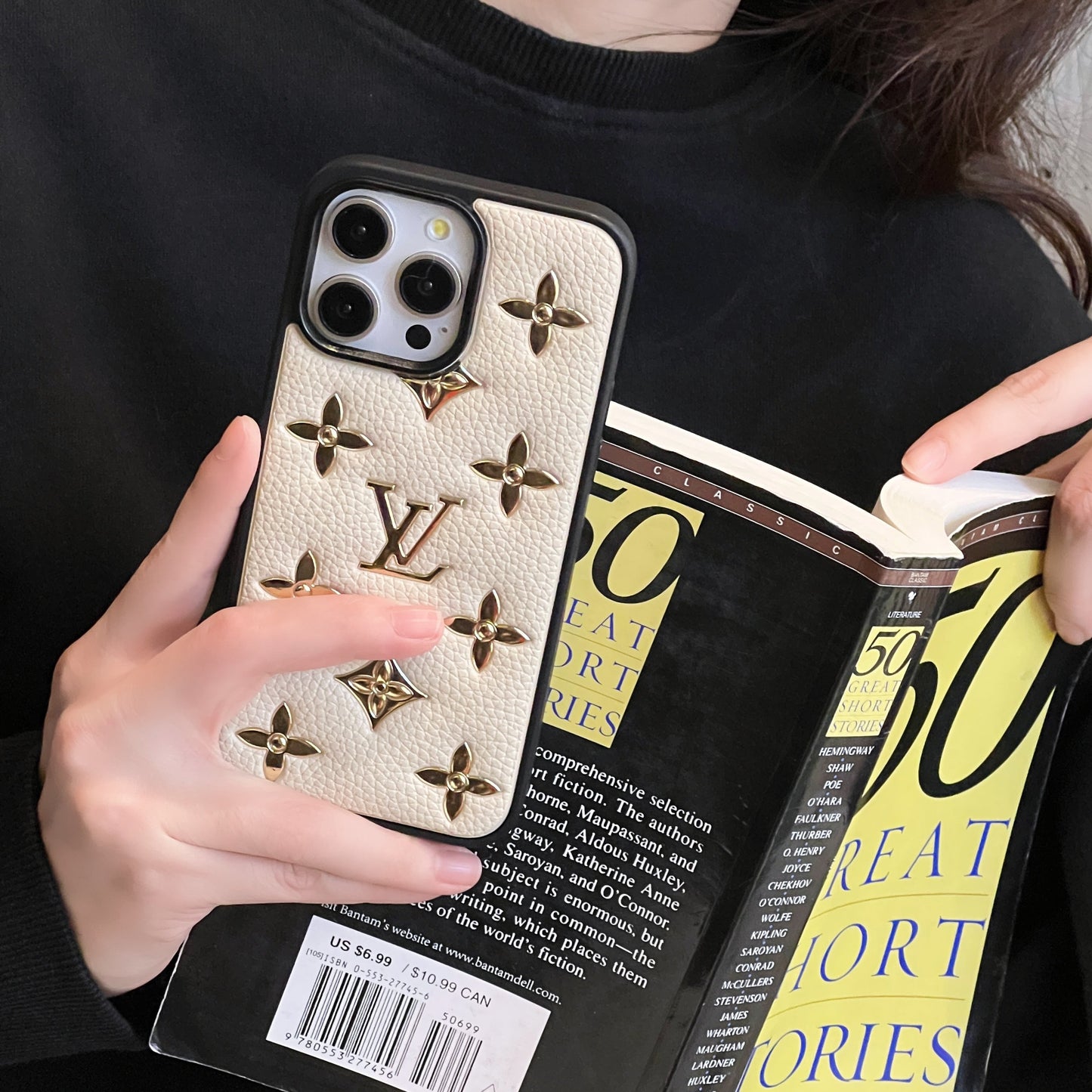 Lou arany bőr iPhone tok
