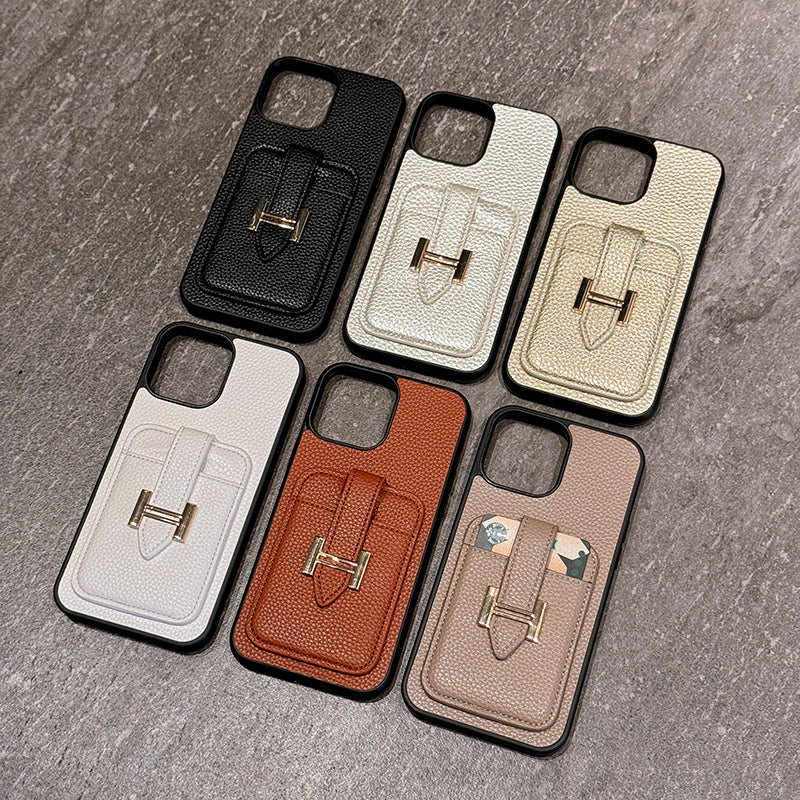 HカードホルダーレザーiPhoneケース