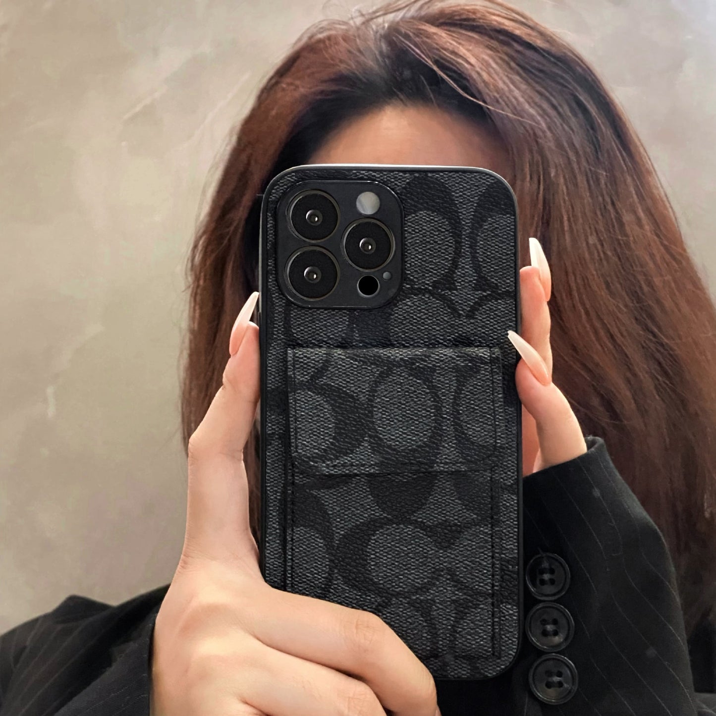 Coach iPhone tok a Wallet Black-HP240513 pénztárcájával
