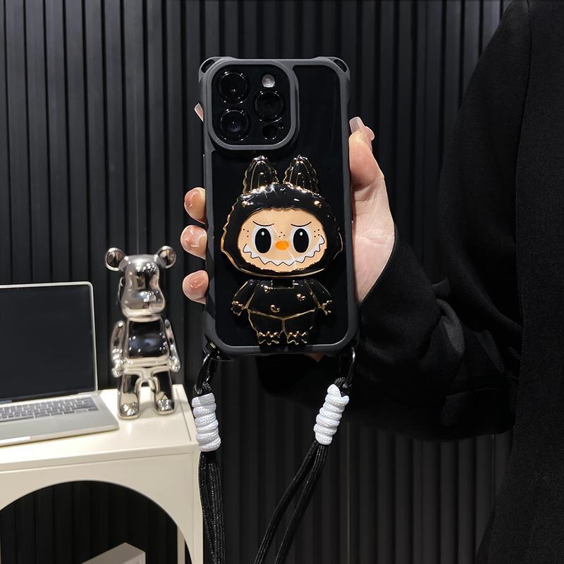 Hard Shell Labubu Mirror Kickstand iPhone Case - Rotatable Mirror | Stødfast design