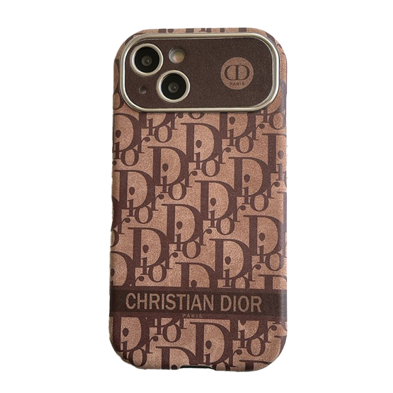 CD fehér és barna színű bőr iPhone tok