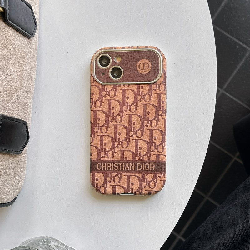 CD fehér és barna színű bőr iPhone tok