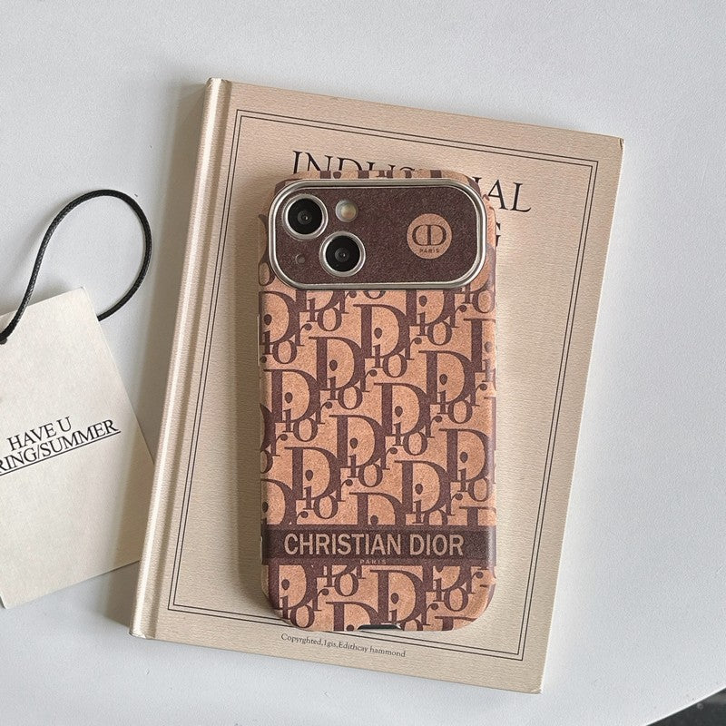 CD fehér és barna színű bőr iPhone tok