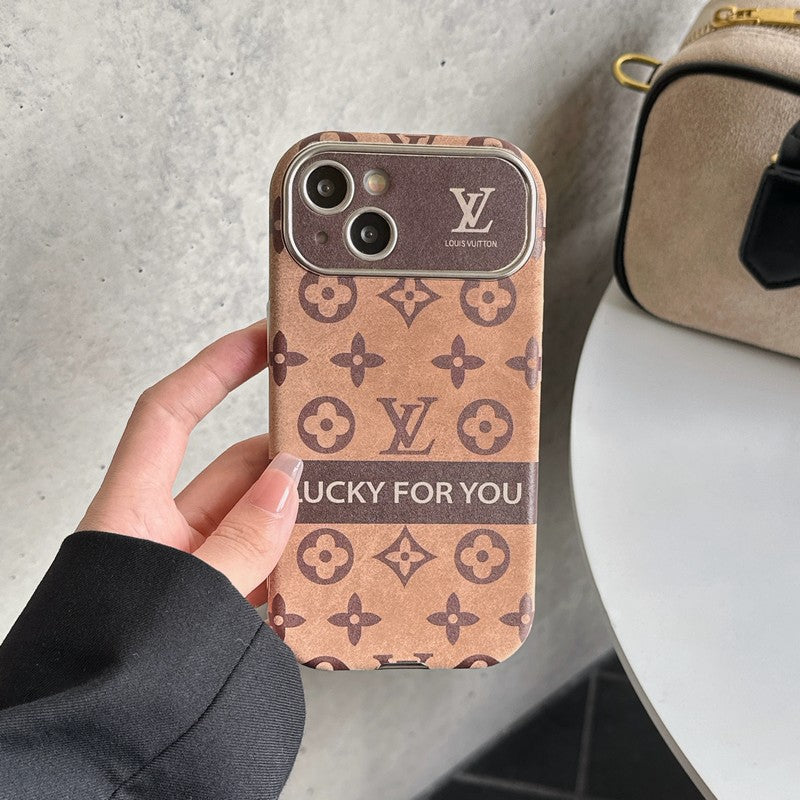 Lou Brown & Black Classic Leather iPhone tok
