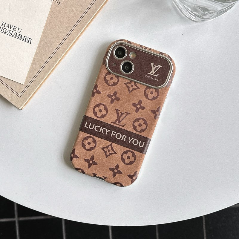 Lou Brown & Black Classic Leather iPhone tok