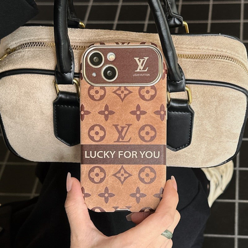 Lou Brown & Black Classic Leather iPhone tok