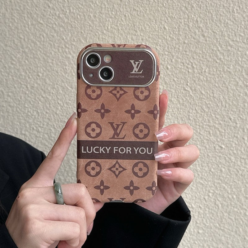 Lou Brown & Black Classic Leather iPhone tok