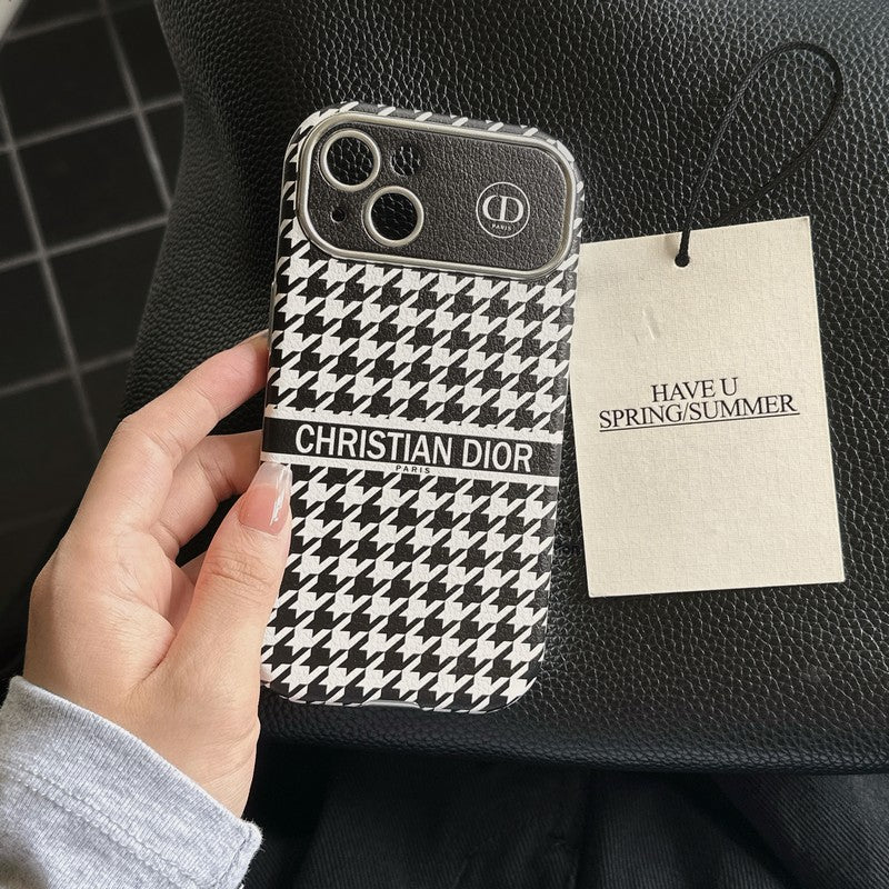 CD fehér és barna színű bőr iPhone tok