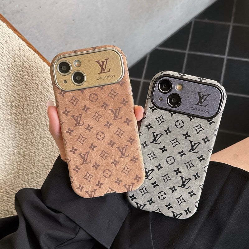 Lou Brown & Black Classic Leather iPhone tok