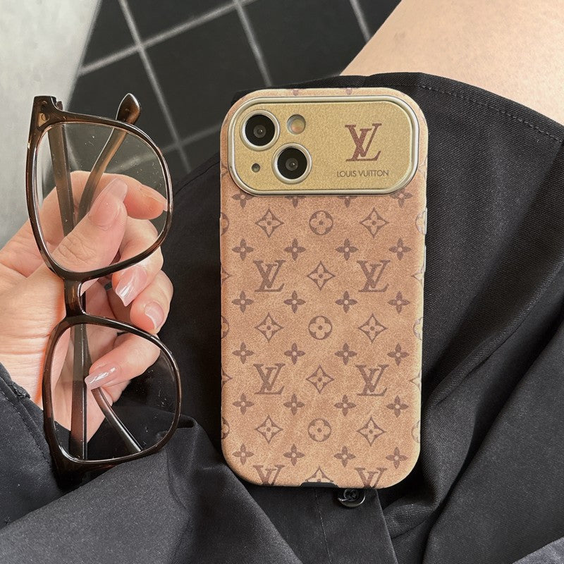 Lou Brown & Black Classic Leather iPhone tok