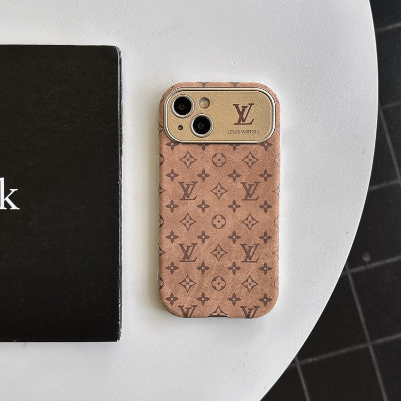 Lou Brown & Black Classic Leather iPhone tok