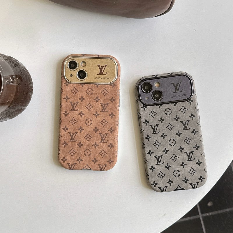 Lou Brown & Black Classic Leather iPhone tok