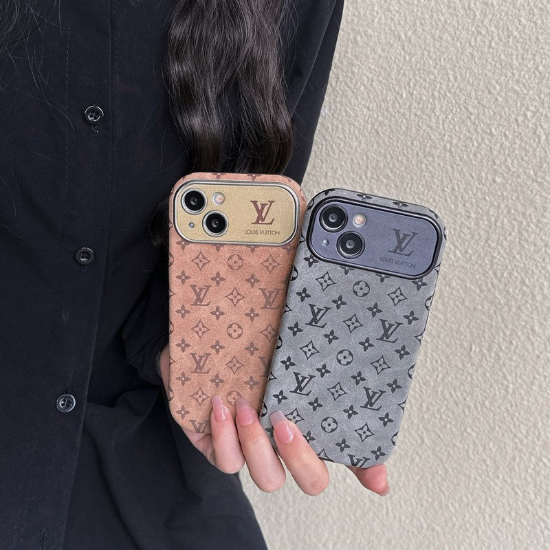 Lou Brown & Black Classic Leather iPhone tok