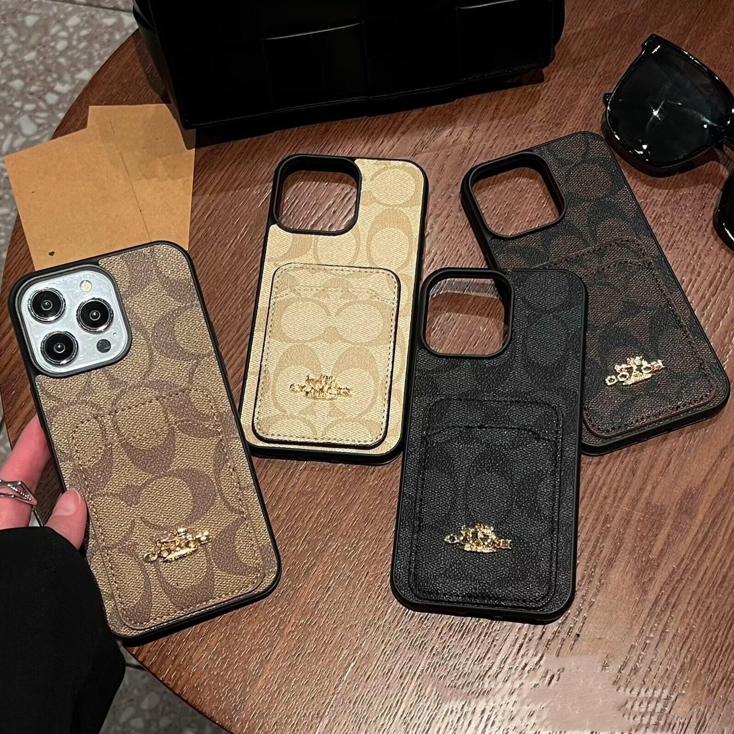 Custodia per iPhone in pelle per sacca con carta COA