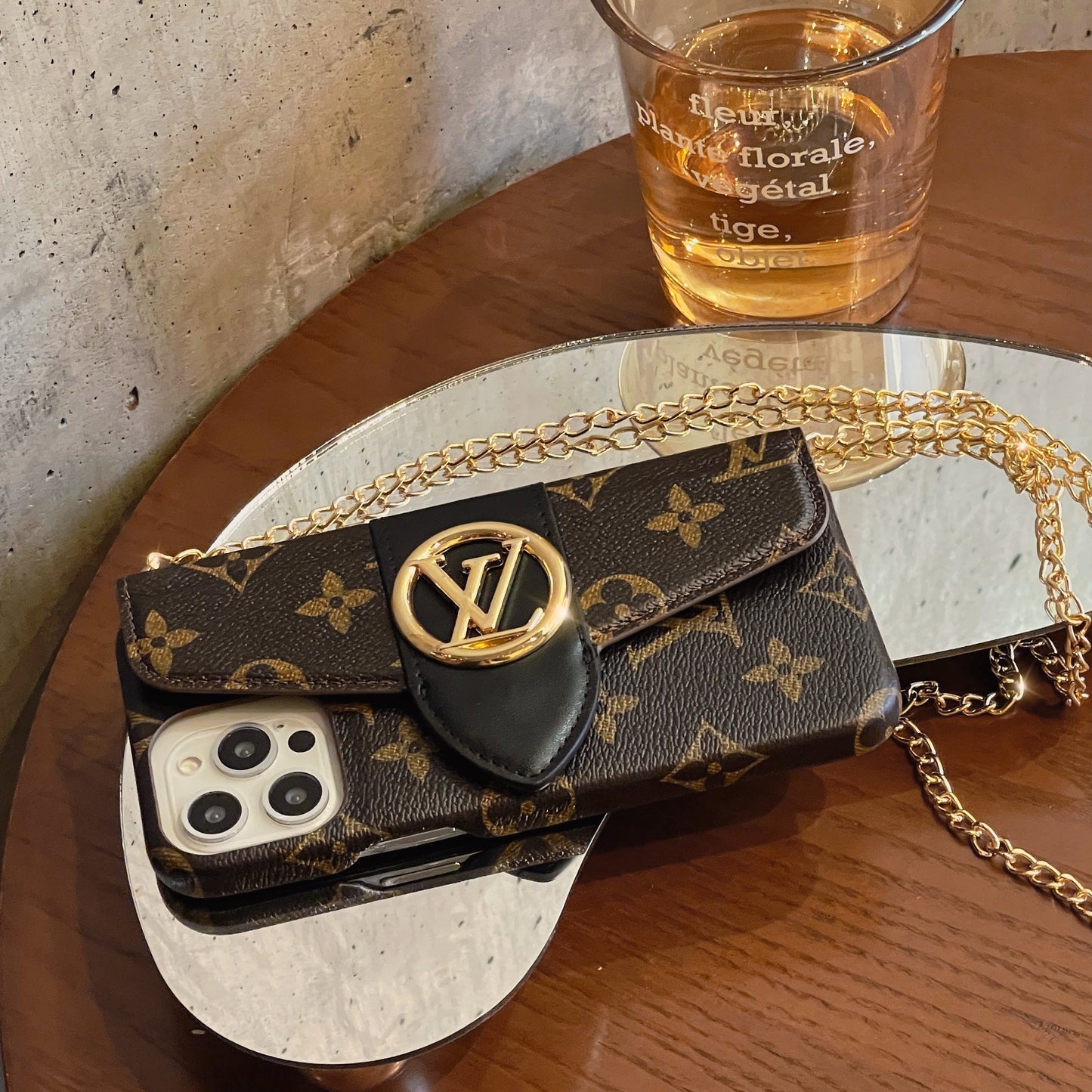 Lou Gold Crossbody Card Holder iPhone -fodral