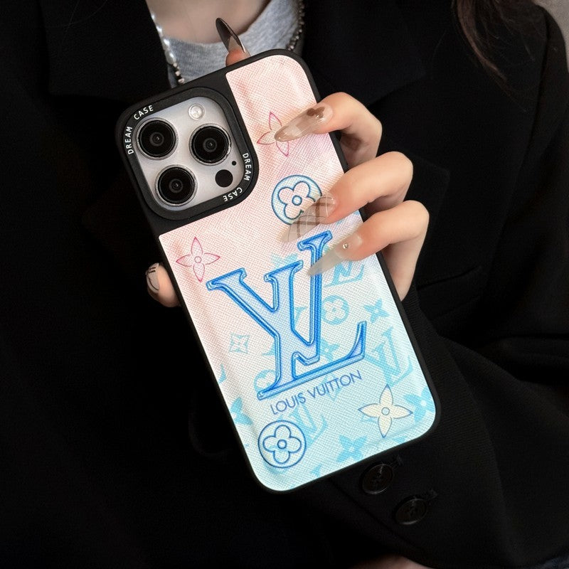 Lou Blue Leather iphone tok