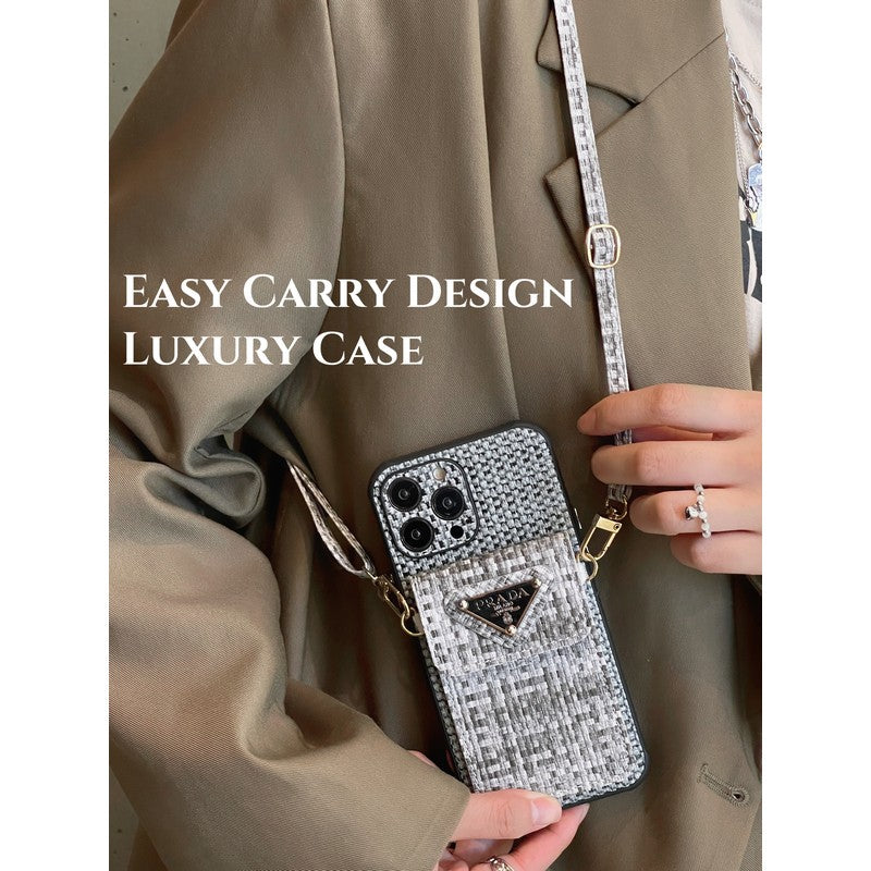 حقيبة بطاقة PRA نسج Crossbody iPhone