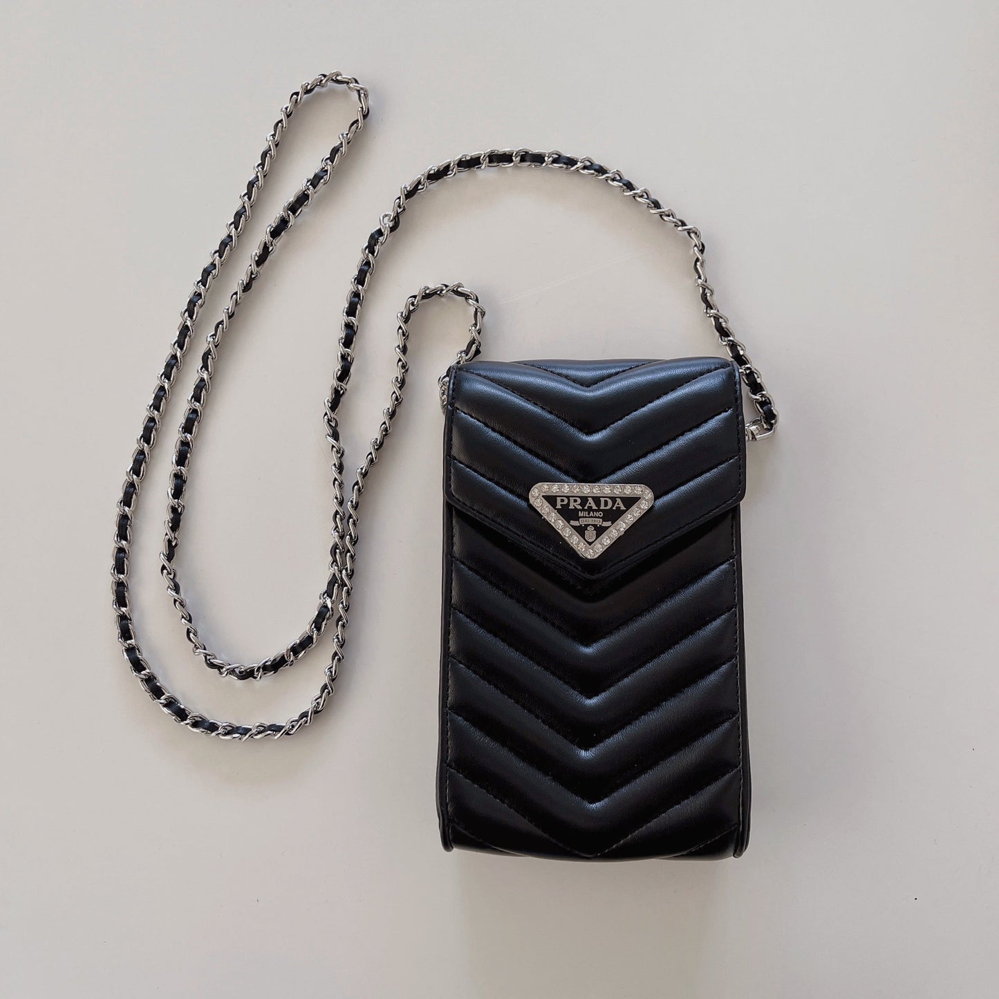 Crossbody skinn telefonpose
