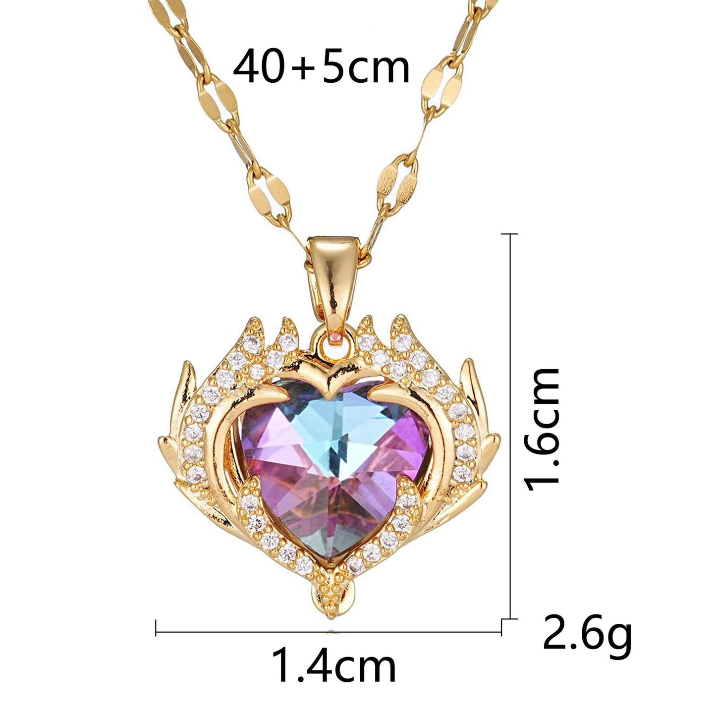 Fransk Luxe Red Heart Pendant Necklace - Lett glamour med fullt rhinestones tilbehør