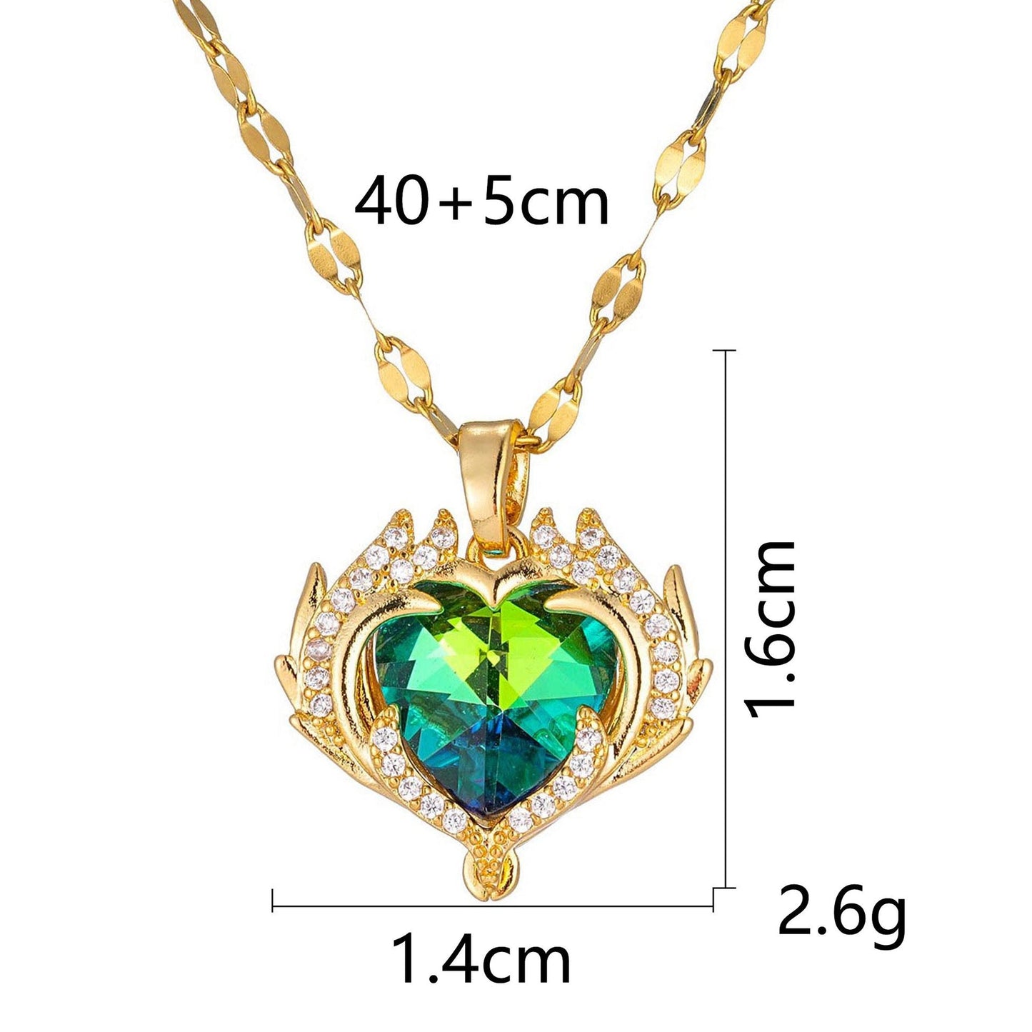 Fransk Luxe Red Heart Pendant Necklace - Lett glamour med fullt rhinestones tilbehør