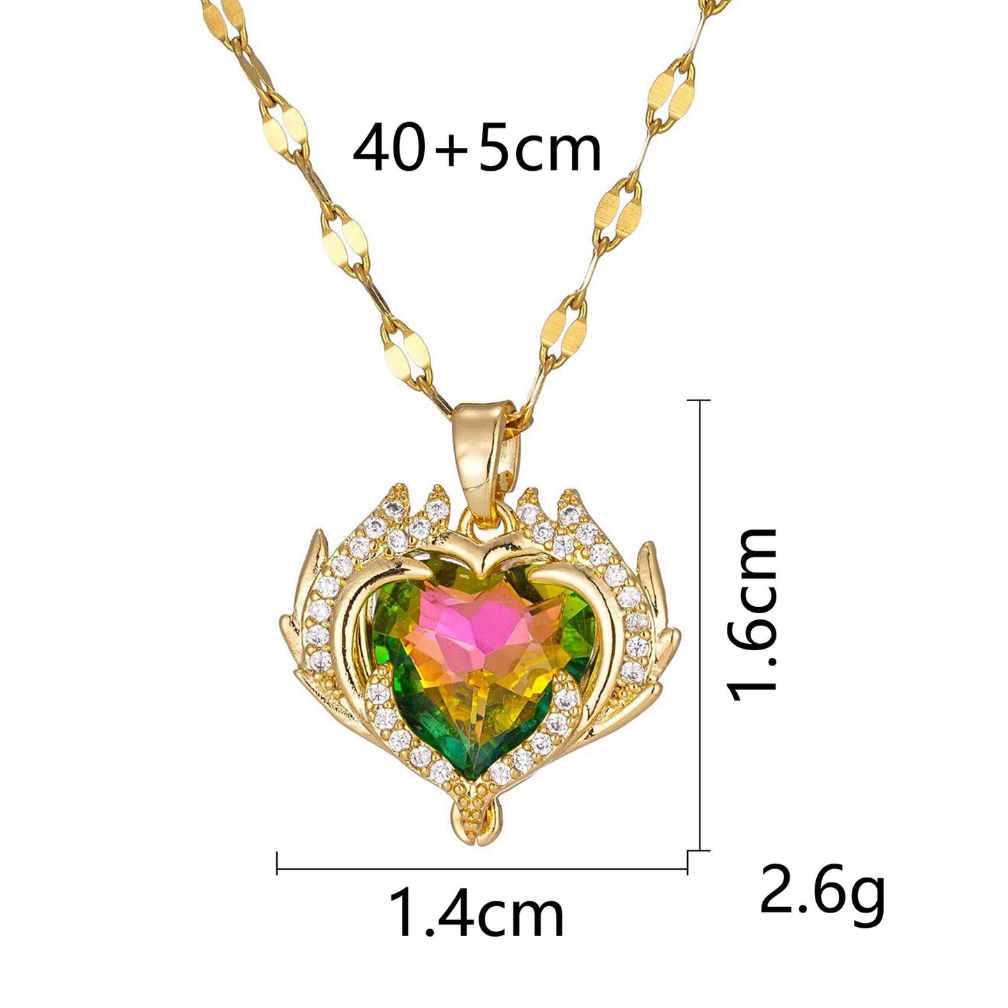 Fransk Luxe Red Heart Pendant Necklace - Lett glamour med fullt rhinestones tilbehør
