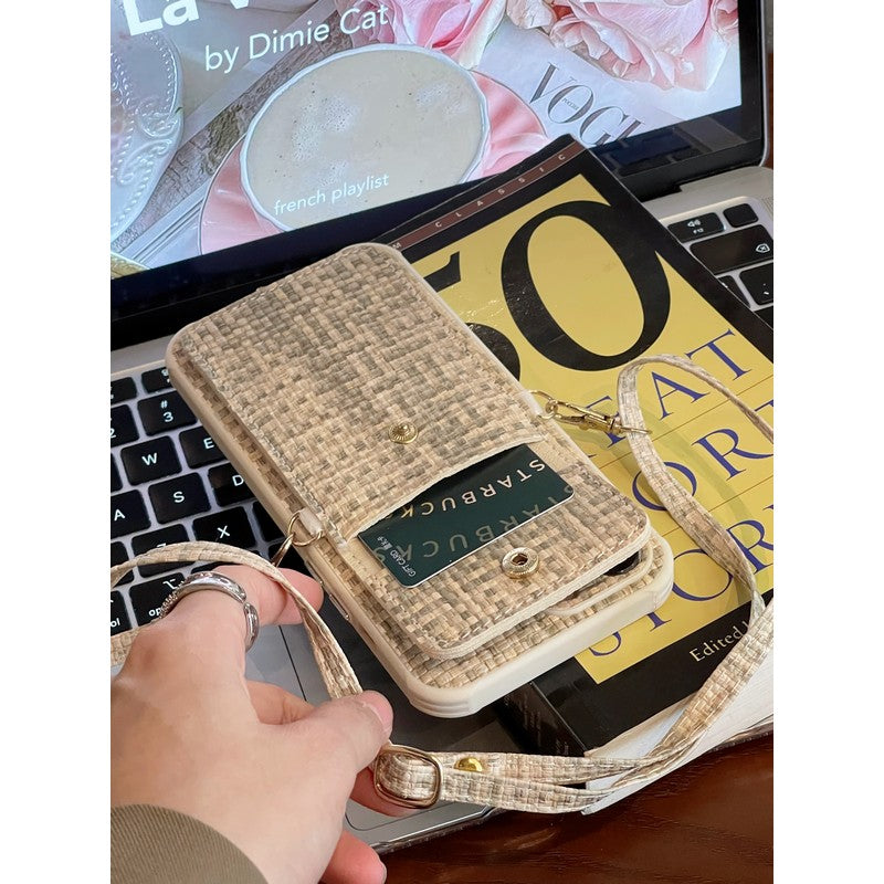 حقيبة بطاقة PRA نسج Crossbody iPhone