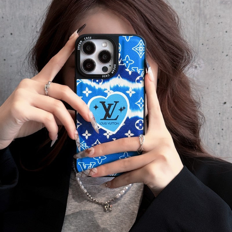 Lou Blue Leather iphone tok